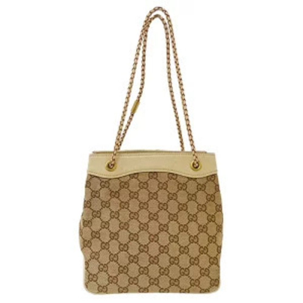 Gucci Beige Canvas Bag GG Shoulder Handbag